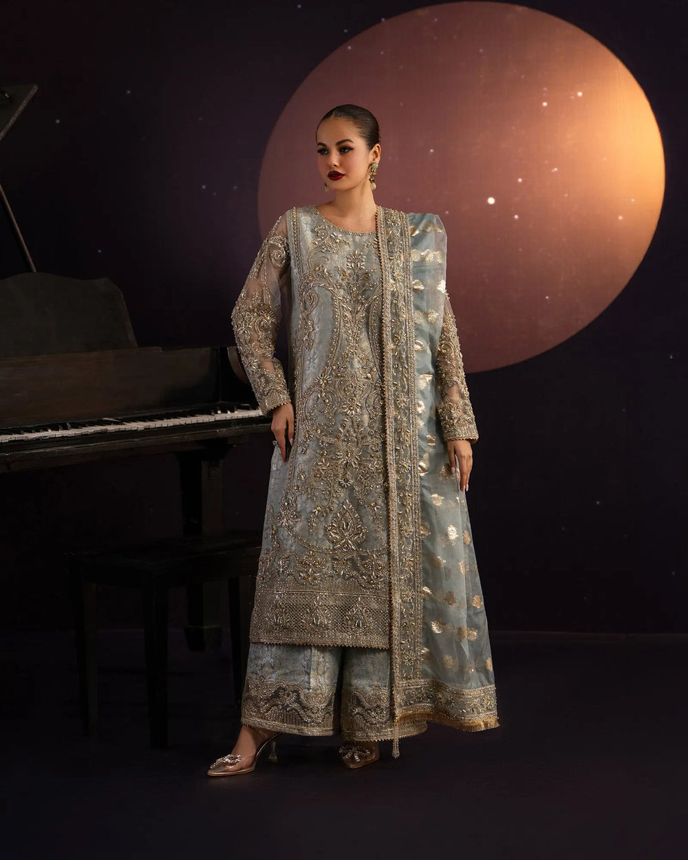3-Piece Ready-to-Wear Net Suit | 1123-ST-NT Sha Posh Textile