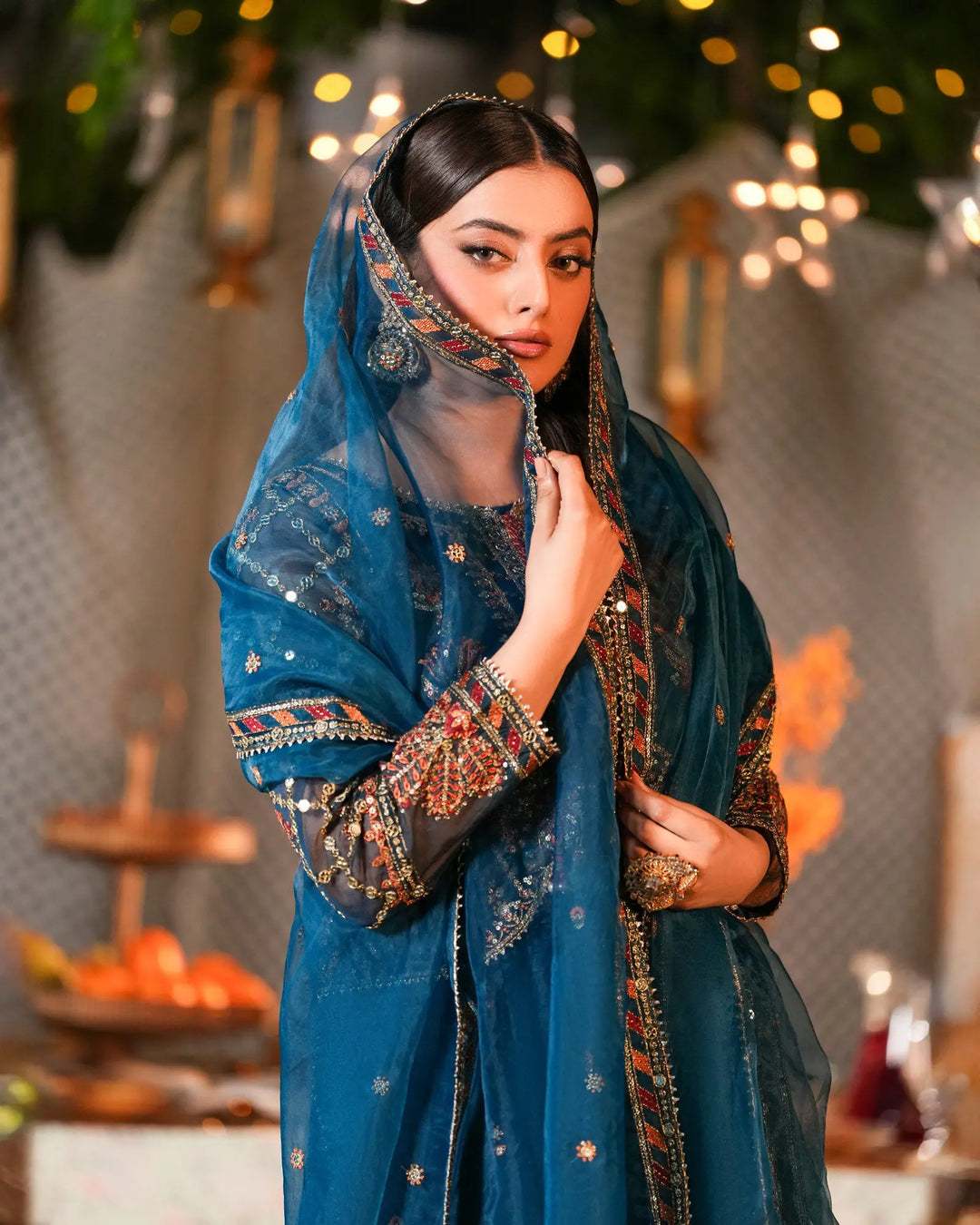 3-Piece Ready-to-Wear Organza Net Suit | 4078-SJ-ORZ Sha Posh Textile