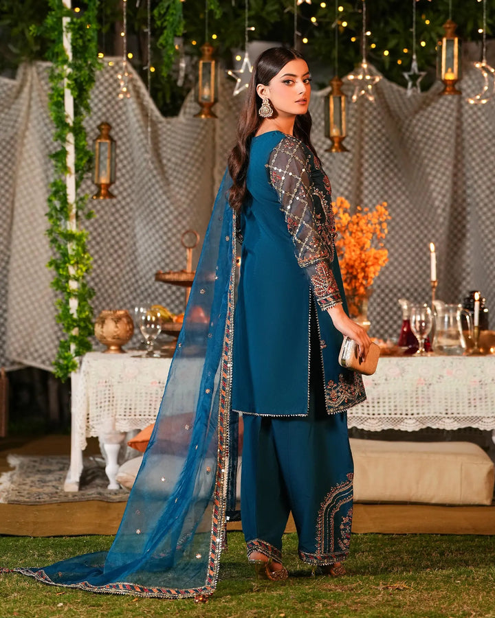 3-Piece Ready-to-Wear Organza Net Suit | 4078-SJ-ORZ Sha Posh Textile