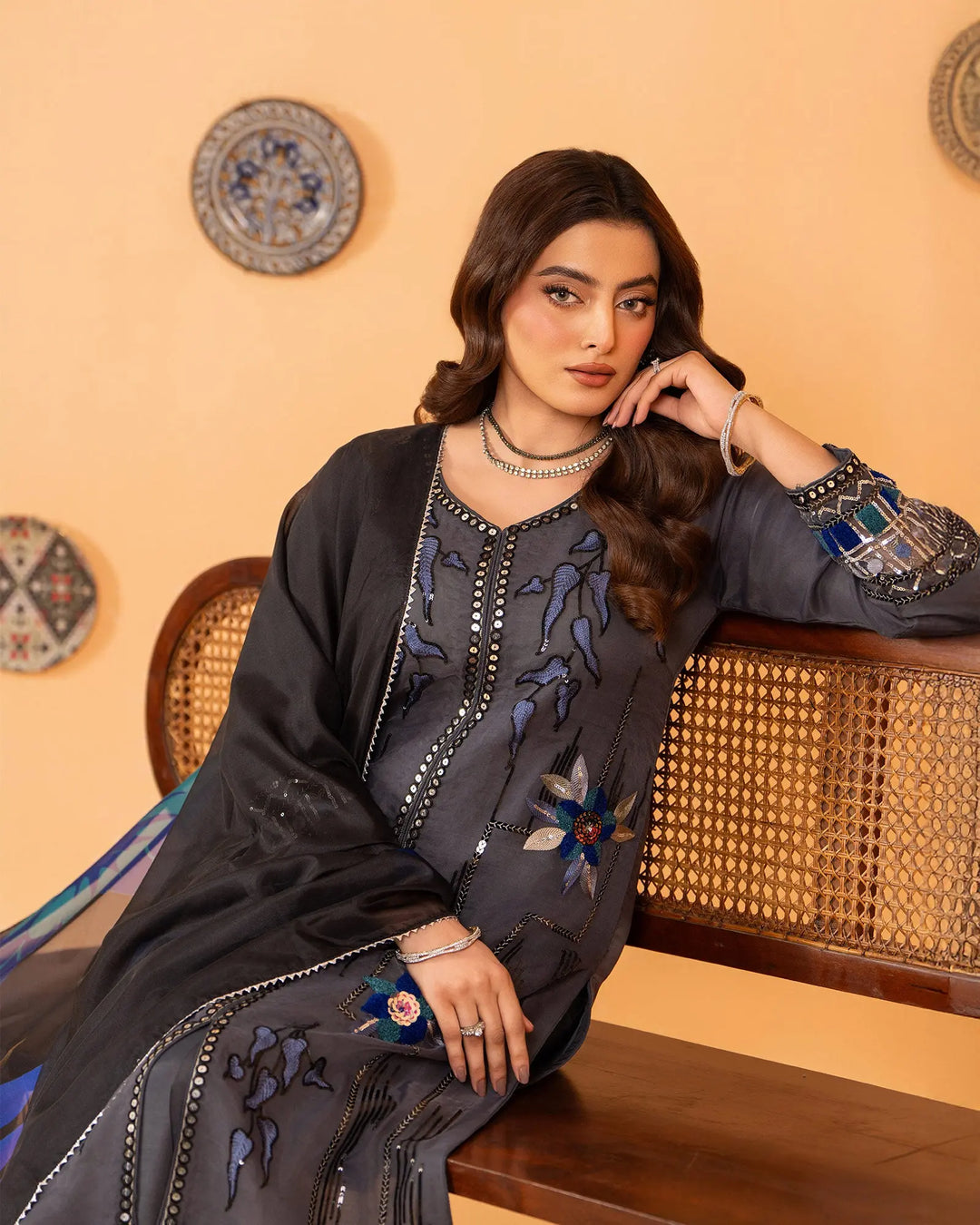3-Piece Ready-to-Wear Organza Suit | 303-BG-ORZ - Sha Posh Textile