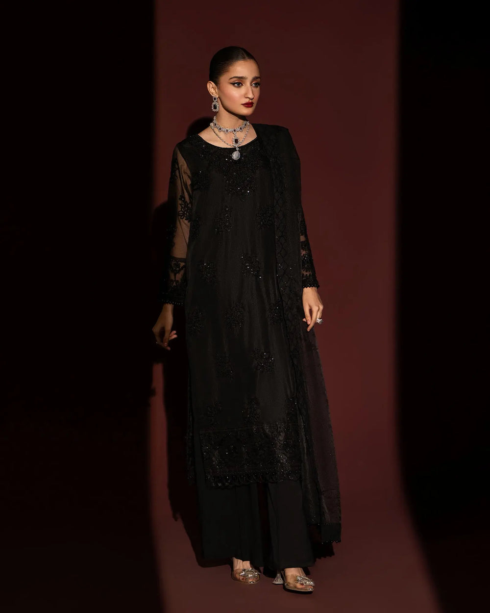3 Piece Organza Suit Stitched | 416-AR-ORZ - Sha Posh Textile