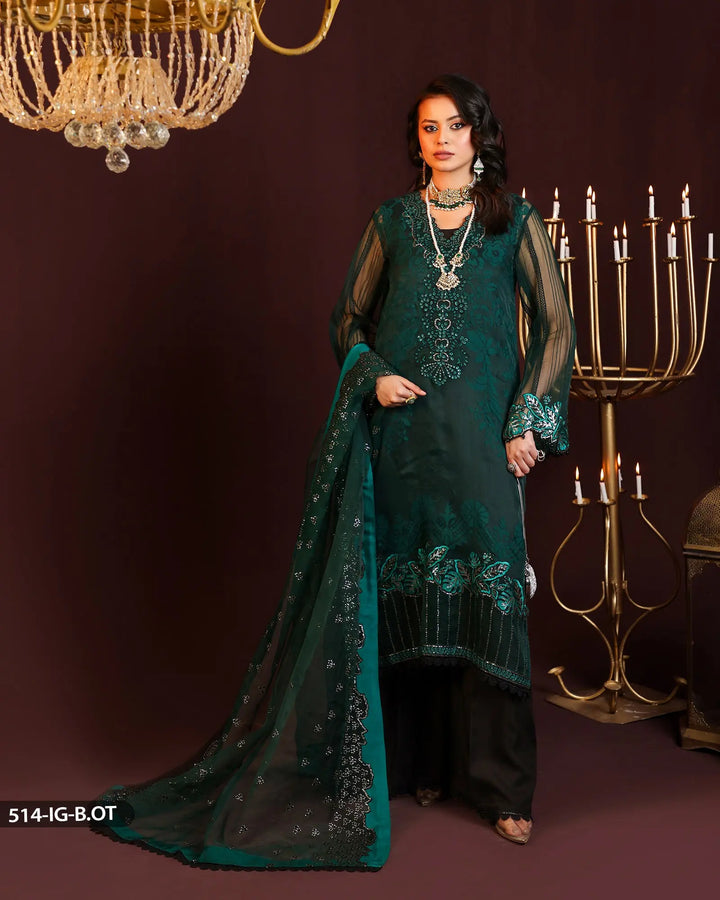Embroidered Organza Suit | 514-FM-B.O.ORZ - Sha Posh Textile