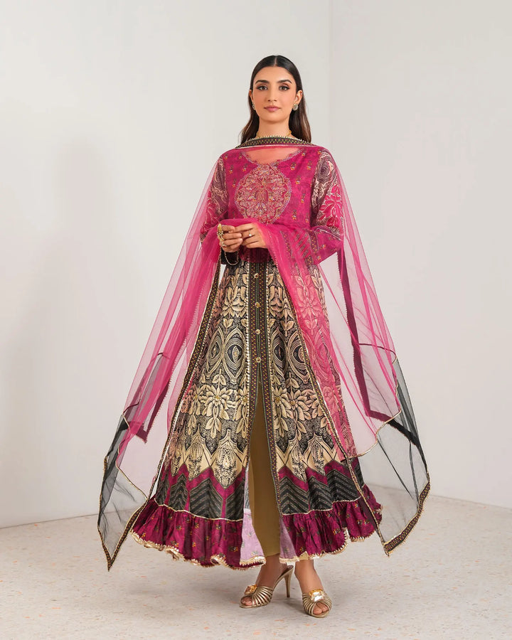 3-Piece Ready-to-Wear Raw Silk Frock | 17223-IG-RWS Sha Posh Textile