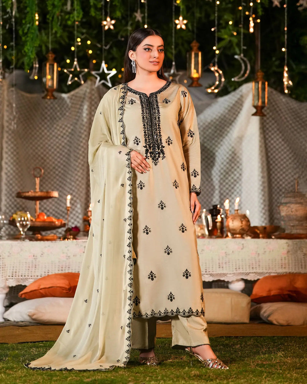 3-Piece Ready-to-Wear Raw Silk Suit | 1146-ST-RWS Sha Posh Textile