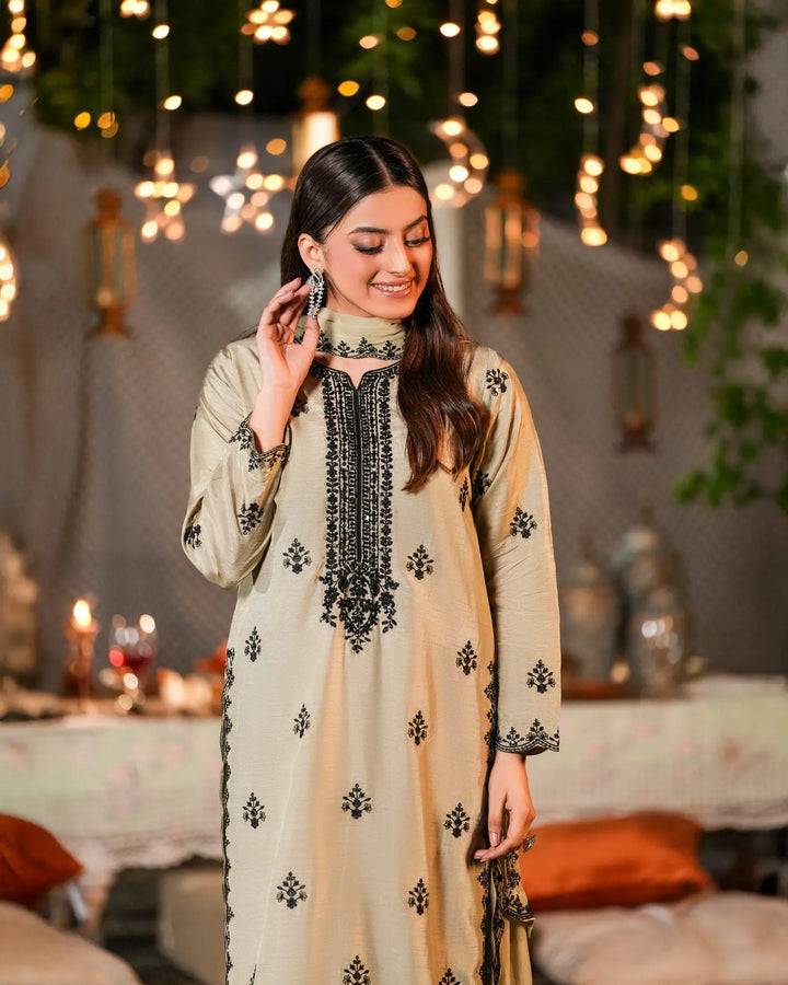 3-Piece Ready-to-Wear Raw Silk Suit | 1146-ST-RWS Sha Posh Textile