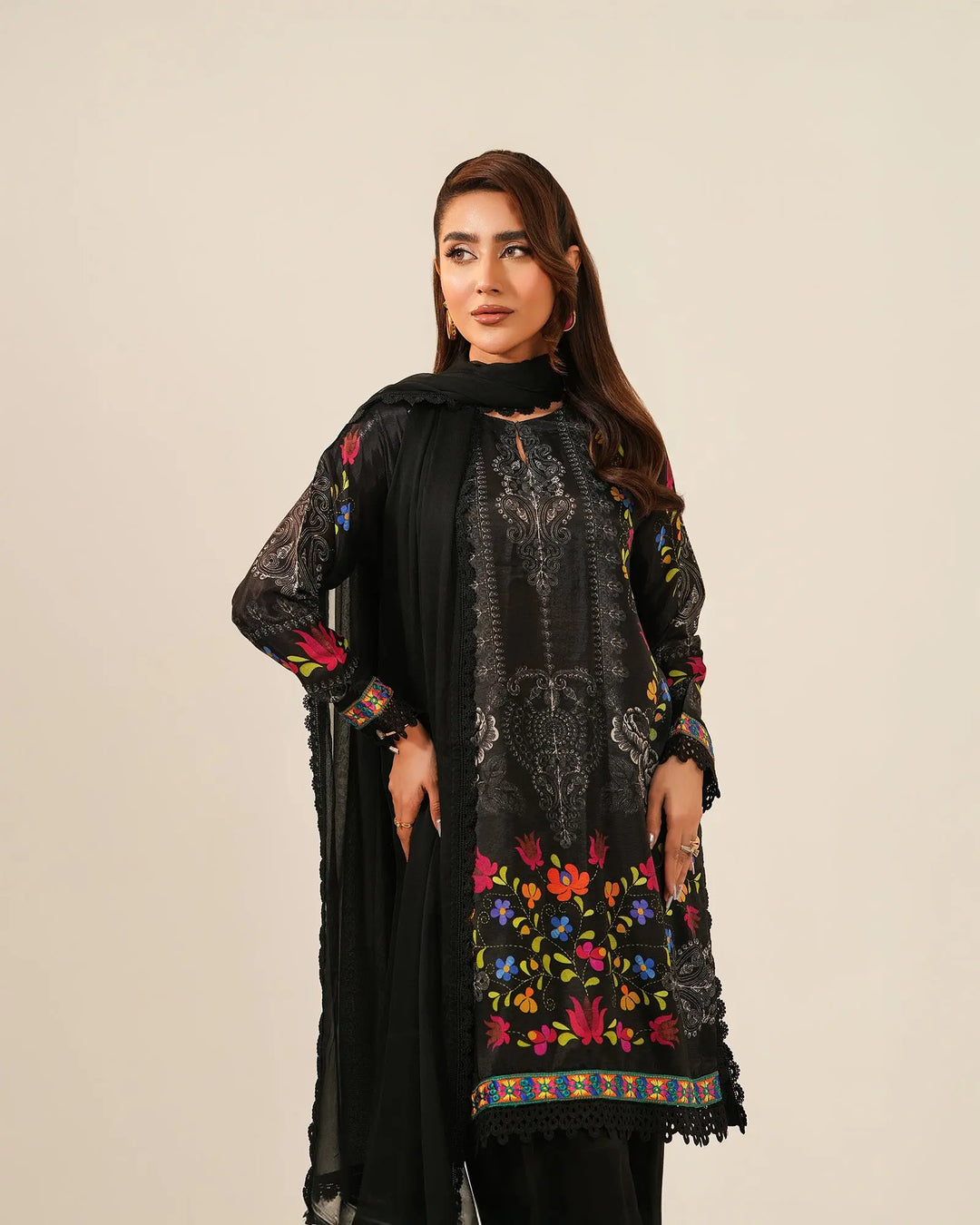 3-Piece Ready-to-Wear Raw Silk Suit | 16281-IG-RWS - Sha Posh Textile