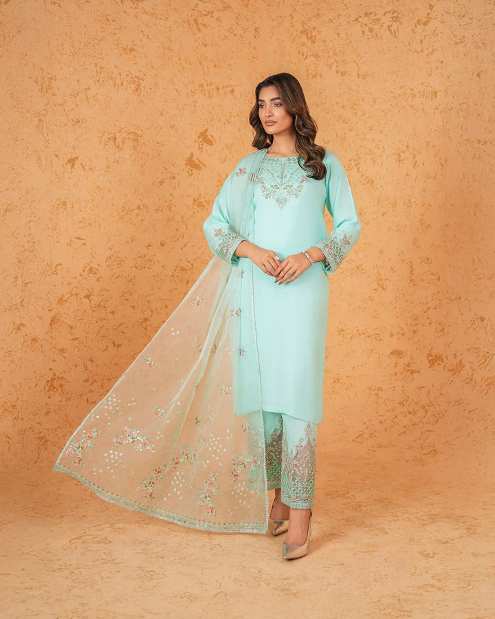 3-Piece Ready-to-Wear Raw Silk Suit | 2272-AF-D.RWS - Sha Posh Textile