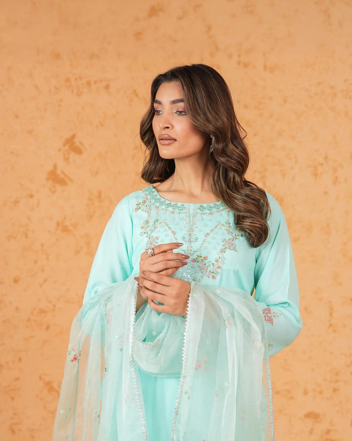 3-Piece Ready-to-Wear Raw Silk Suit | 2272-AF-D.RWS - Sha Posh Textile