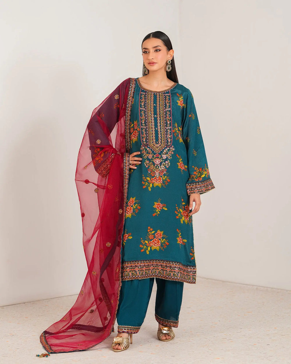 3-Piece Ready-to-Wear Raw Silk Suit | 4093-SJ-RWS Sha Posh Textile