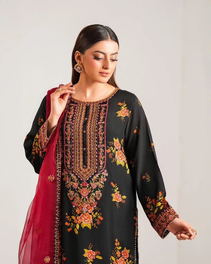 3-Piece Ready-to-Wear Raw Silk Suit | 4093-SJ-RWS Sha Posh Textile