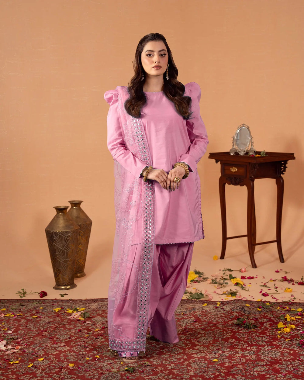 3-Piece Ready-to-Wear Rod Cotton Suit | 1184-ST-R.CT Sha Posh Textile