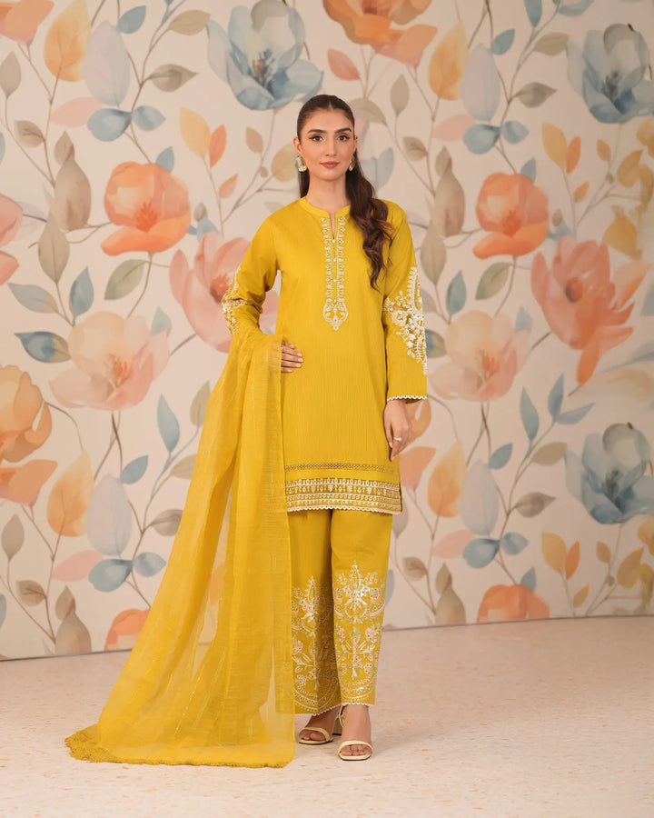 3 Piece Ready-to-Wear Rod Cotton Suit | 1996-NA-R.CT - Sha Posh Textile