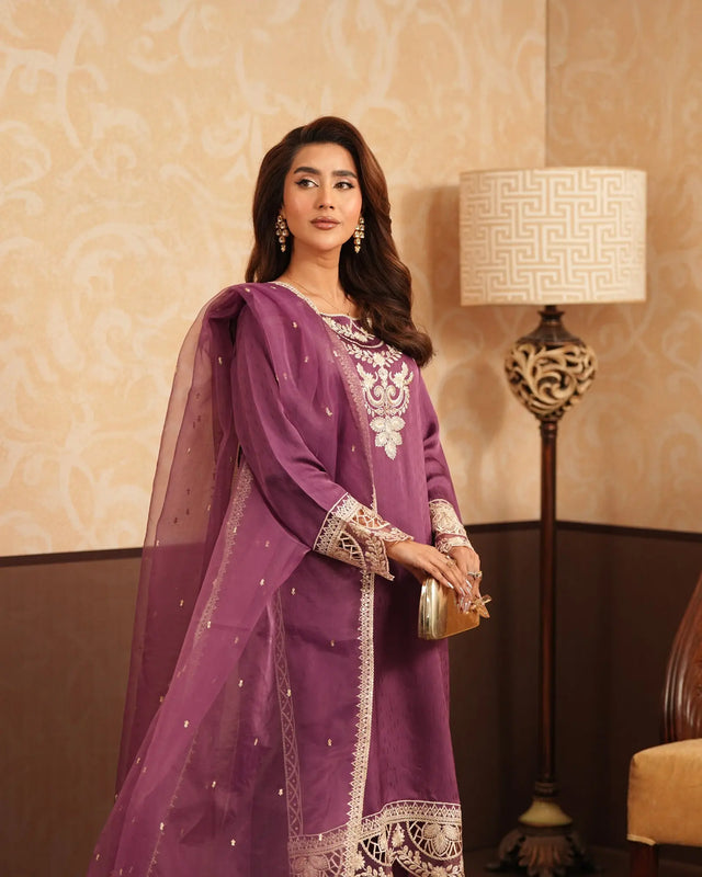 3-Piece Ready-to-Wear Silk Suit | 1312-NA-I.SLK - Sha Posh Textile