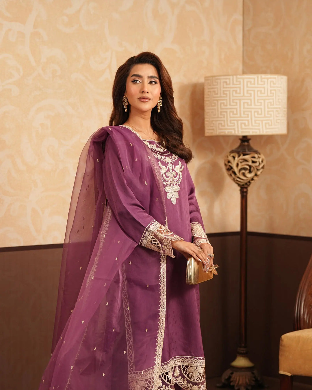 3-Piece Ready-to-Wear Silk Suit | 1312-NA-I.SLK - Sha Posh Textile