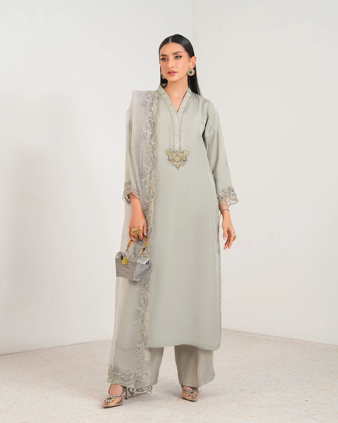 3-Piece Ready-to-Wear Silk Suit |  4090-SJ-SLK Sha Posh Textile