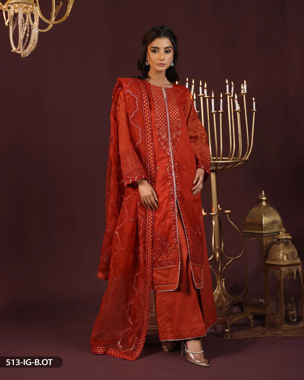 3 Piece Embroidered Suit | 513-FM-TSU - Sha Posh Textile