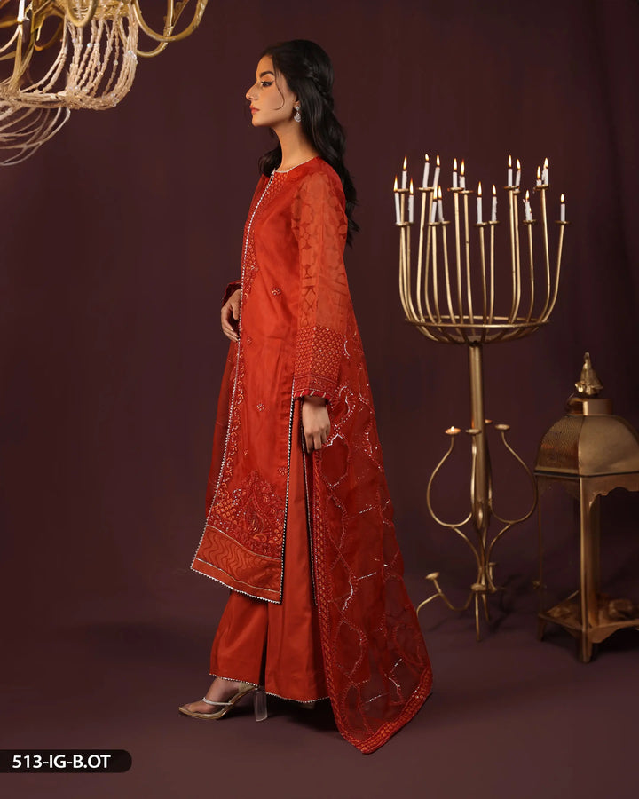 3 Piece Embroidered Suit | 513-FM-TSU - Sha Posh Textile