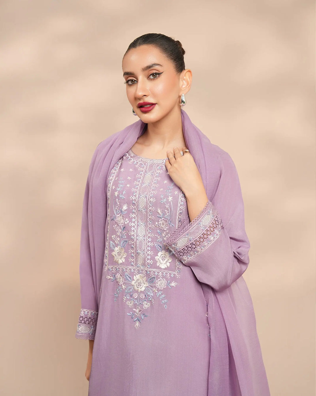 3 Piece Silk Suit Stitched | 1303-NA-SLK - Sha Posh Textile