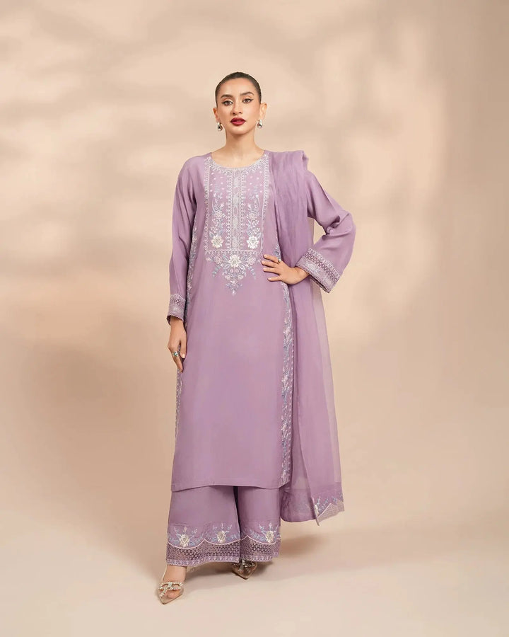 3 Piece Silk Suit Stitched | 1303-NA-SLK - Sha Posh Textile