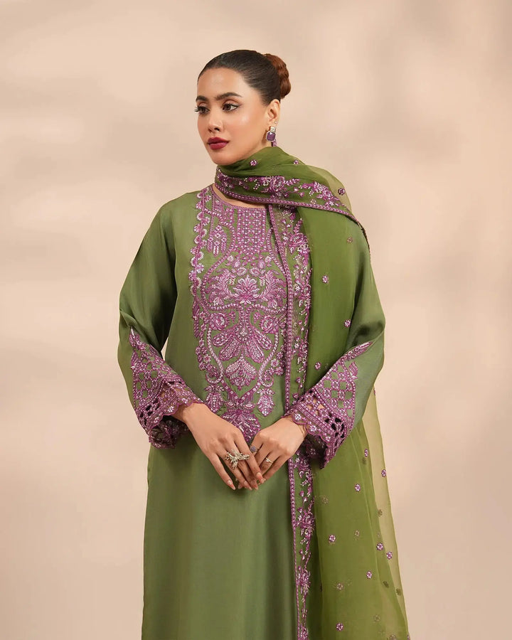 3 Piece Silk Suit Stitched | 1306-NA-SLK Sha Posh Textile