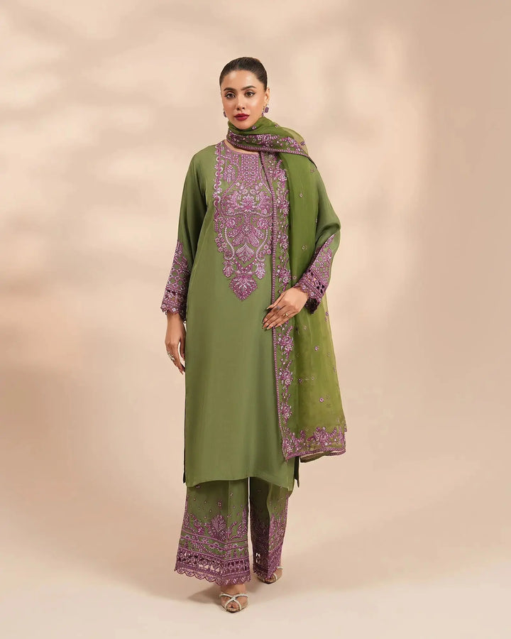 3 Piece Silk Suit Stitched | 1306-NA-SLK Sha Posh Textile