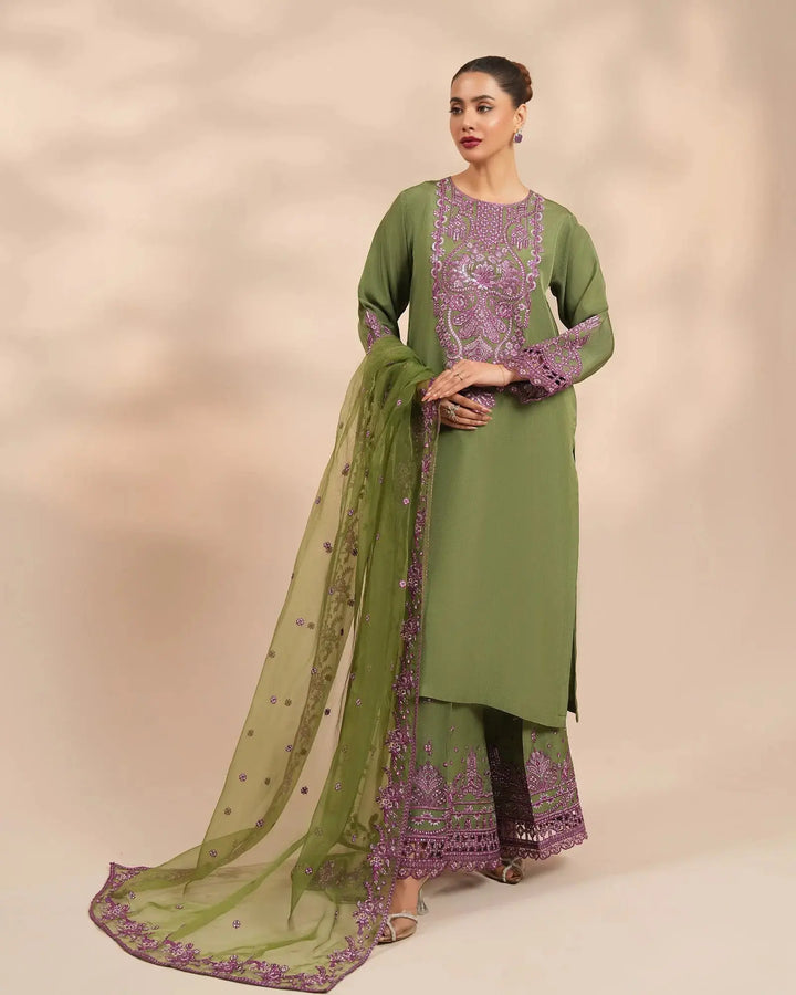 3 Piece Silk Suit Stitched | 1306-NA-SLK Sha Posh Textile