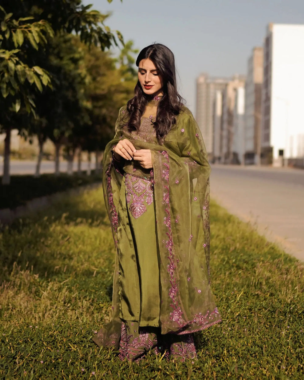 3 Piece Silk Suit Stitched | 1306-NA-SLK Sha Posh Textile