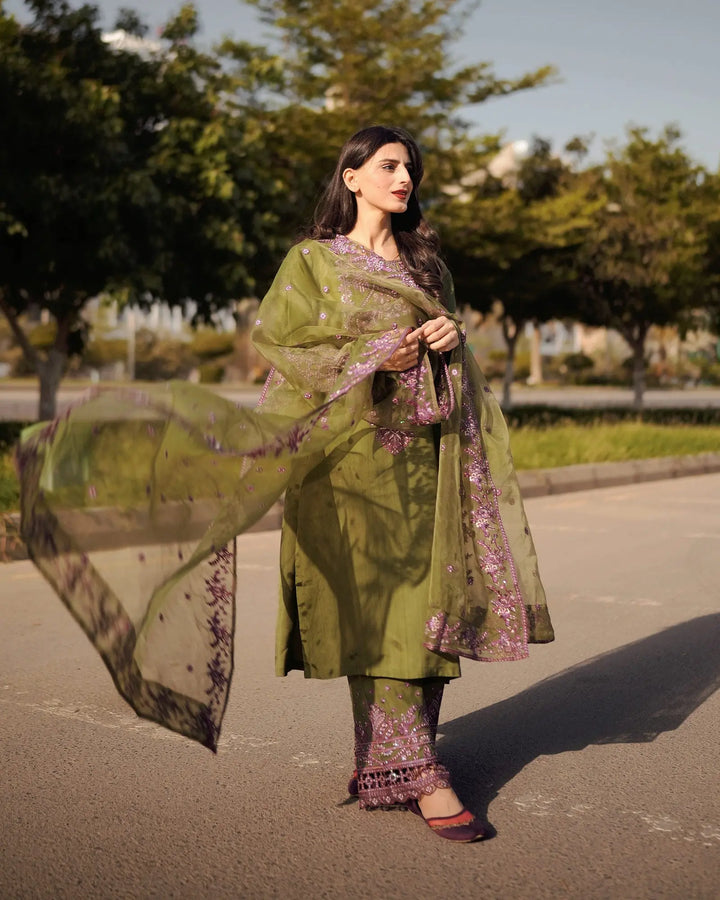 3 Piece Silk Suit Stitched | 1306-NA-SLK Sha Posh Textile