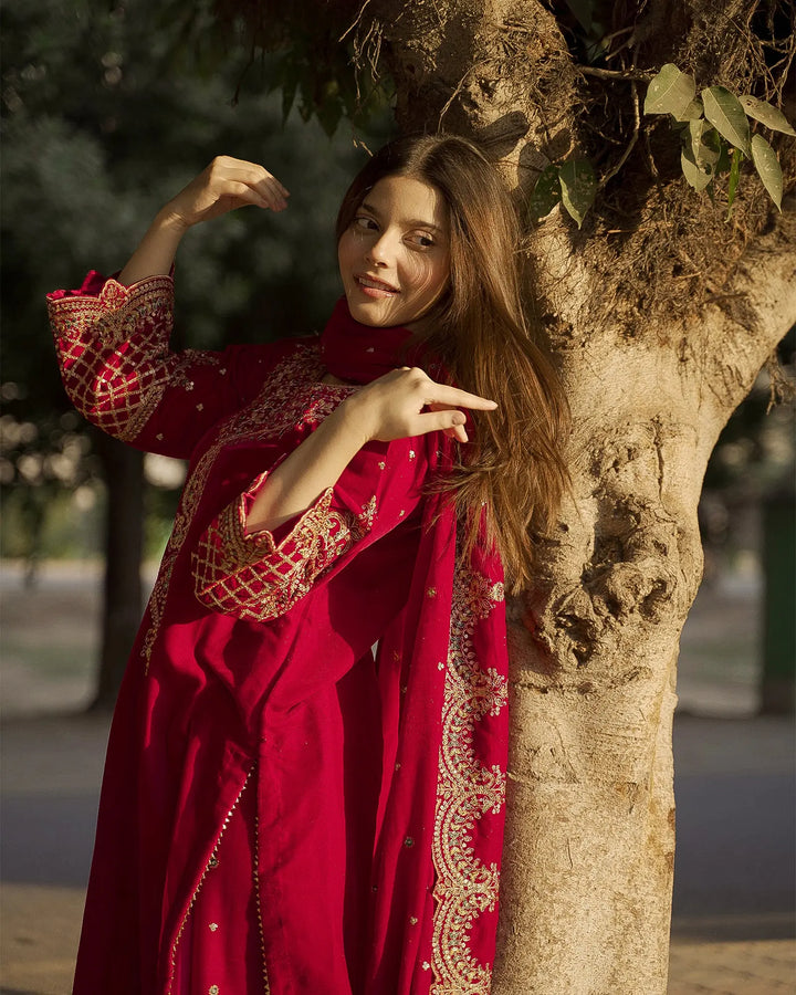 3 Piece Velvet Suit Stitched | 1132-ST-VLT - Sha Posh Textile