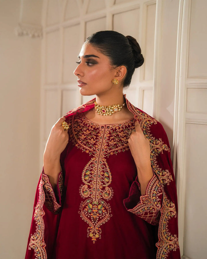 3 Piece Velvet Suit Stitched | 1132-ST-VLT - Sha Posh Textile