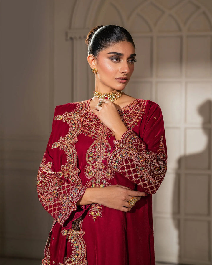 3 Piece Velvet Suit Stitched | 1132-ST-VLT - Sha Posh Textile