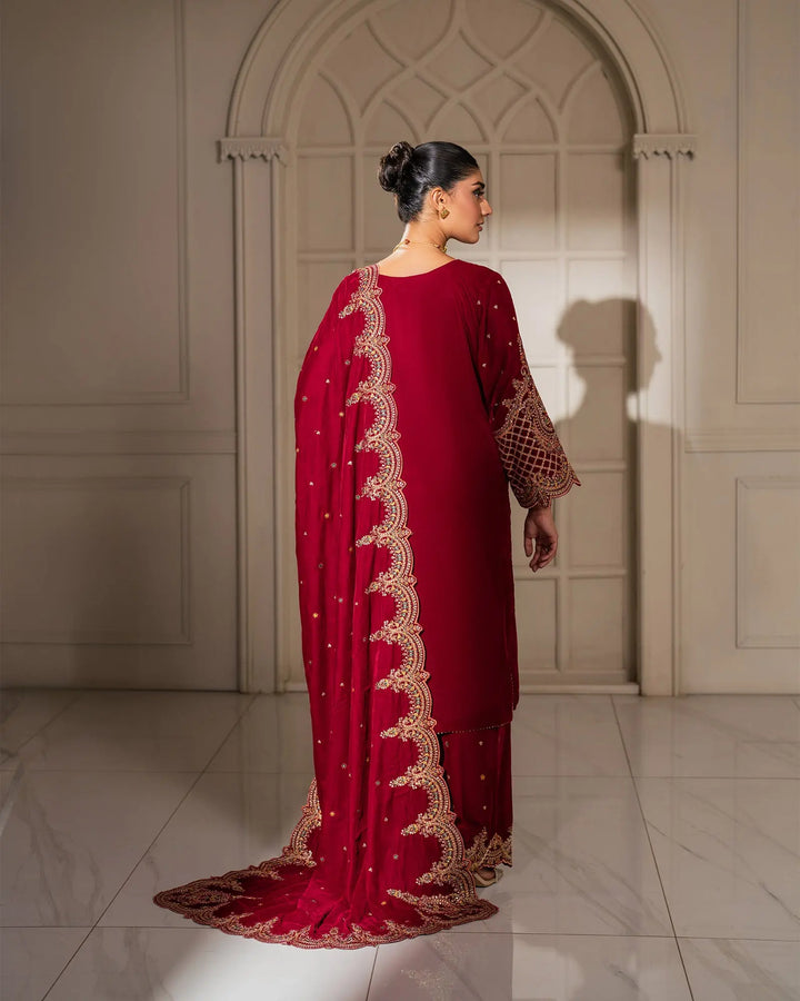 3 Piece Velvet Suit Stitched | 1132-ST-VLT - Sha Posh Textile
