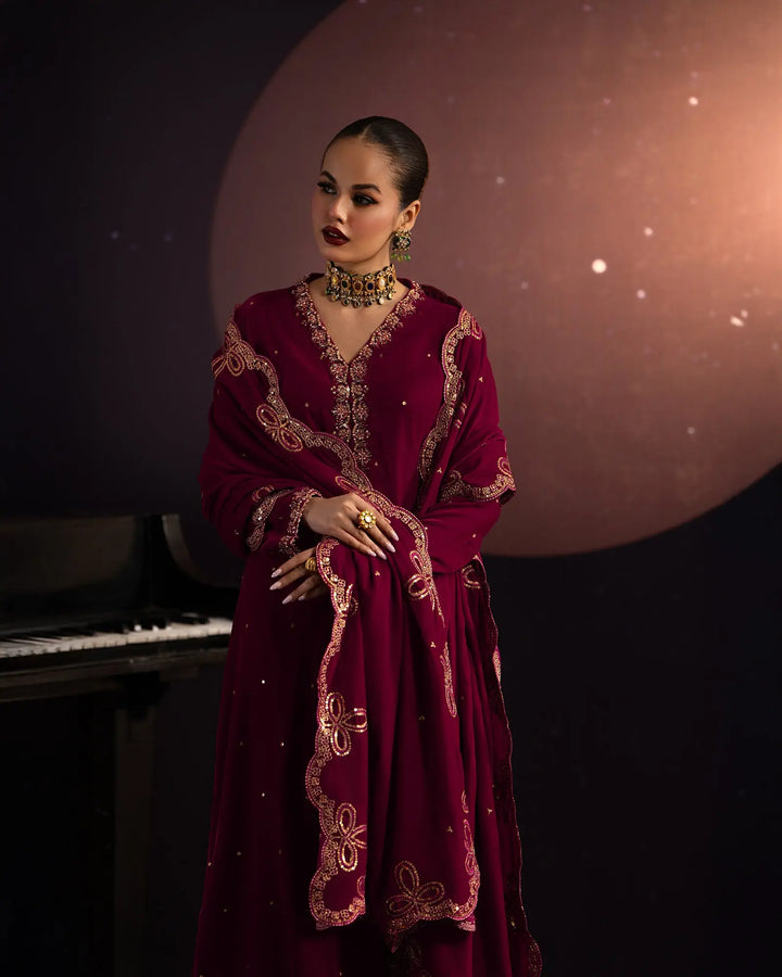 3 Piece Velvet Suit Stitched | 1133-ST-VLT - Sha Posh Textile