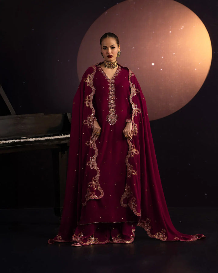 3 Piece Velvet Suit Stitched | 1133-ST-VLT - Sha Posh Textile