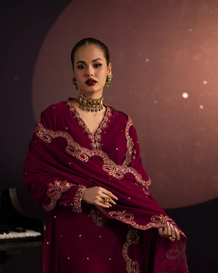 3 Piece Velvet Suit Stitched | 1133-ST-VLT - Sha Posh Textile