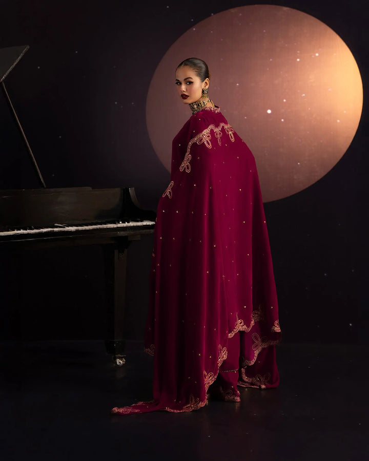 3 Piece Velvet Suit Stitched | 1133-ST-VLT - Sha Posh Textile