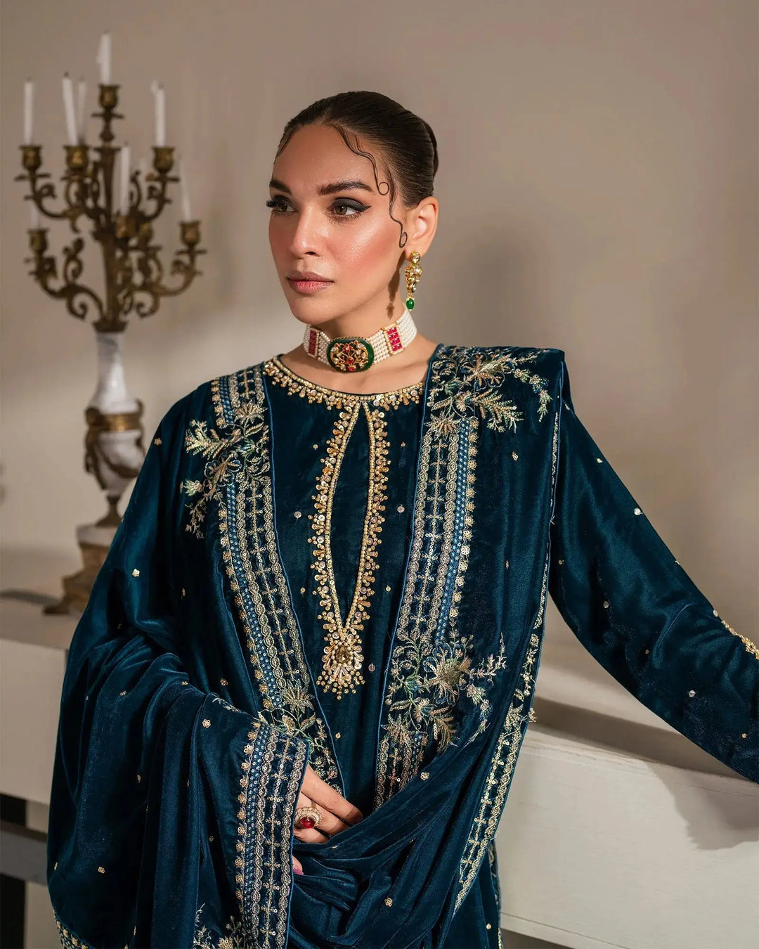 3 Piece Velvet Suit Stitched | 1129-ST-VLT - Sha Posh Textile