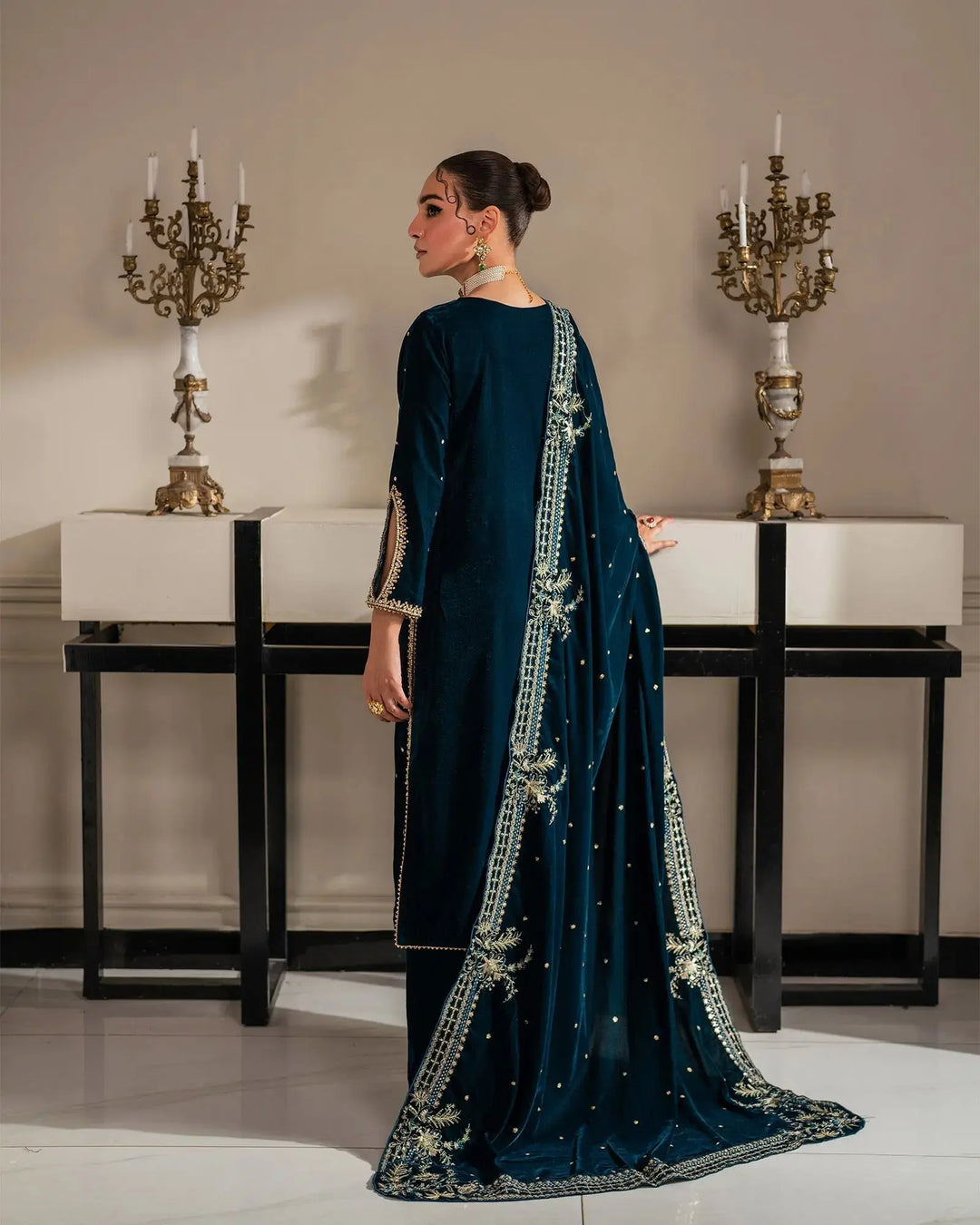 3 Piece Velvet Suit Stitched | 1129-ST-VLT - Sha Posh Textile