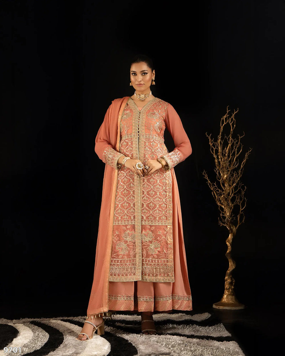4 Piece Bori Net Maxi | 9701-IG-B.NET - Sha Posh Textile