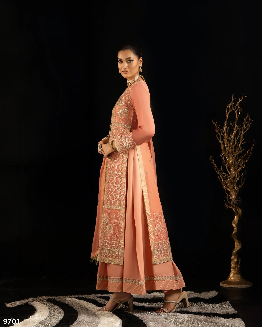 4 Piece Bori Net Maxi | 9701-IG-B.NET - Sha Posh Textile