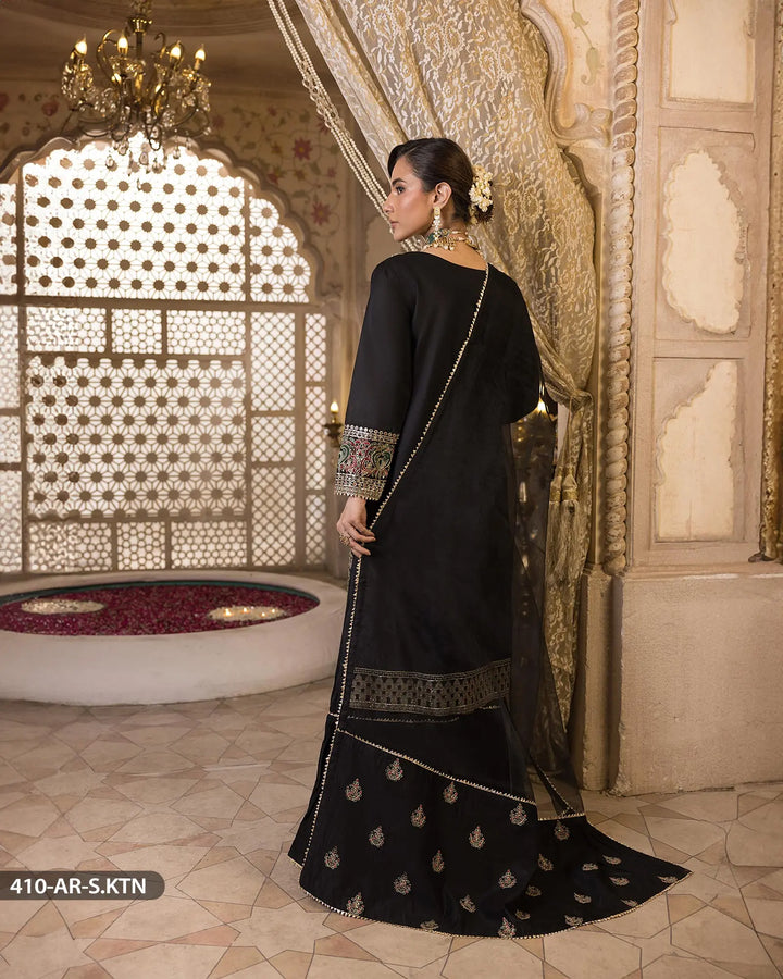 4 Piece Embroidered Suit | 410-AR-S.KTN - Sha Posh Textile