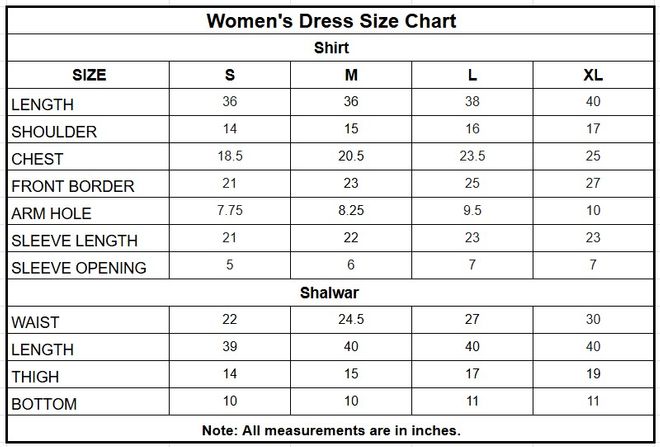 Bindi BADLA | 4080 size chart