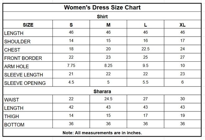 Plain Paper Katan 3PC | 9693 size chart