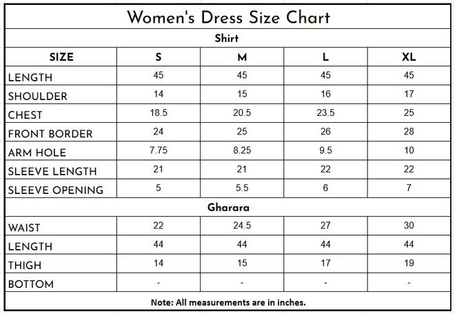 Luxury Net 3 Piece Suit for Women Pakistan size chart