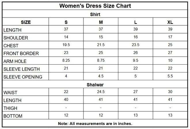 Raw Silk 3PC | 9801 size chart