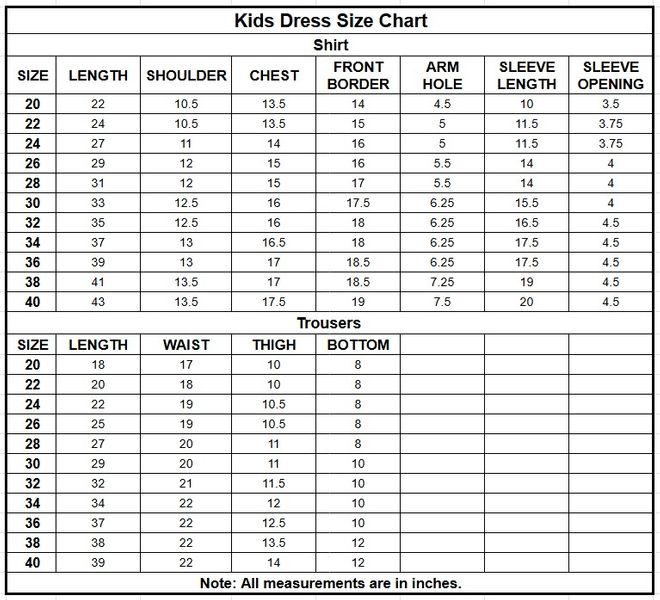 Kids Bori Net 3PC | 1162 size chart