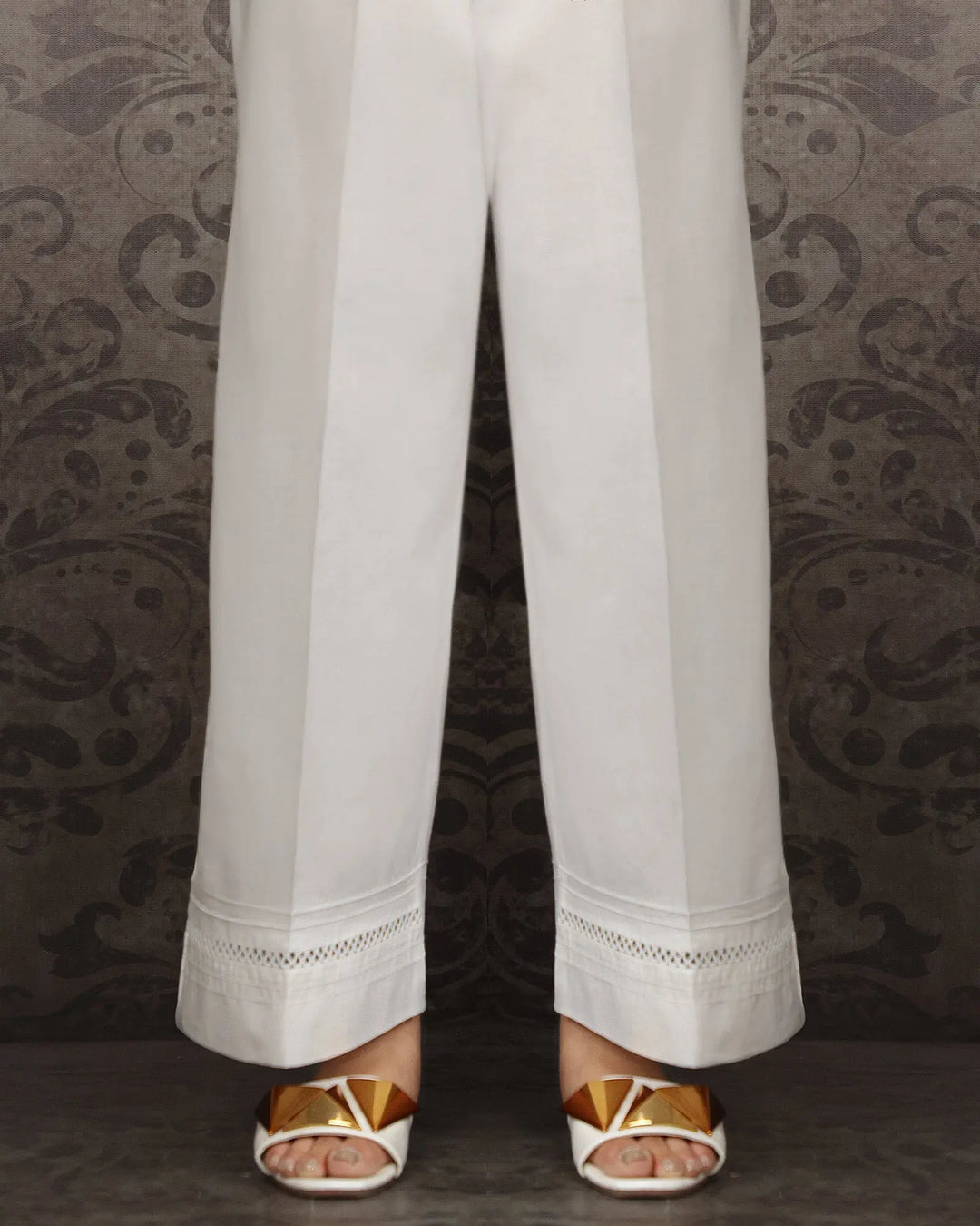 Cambric Cotton Wide Leg Trouser | 8353-IG-K.CT Sha Posh Textile
