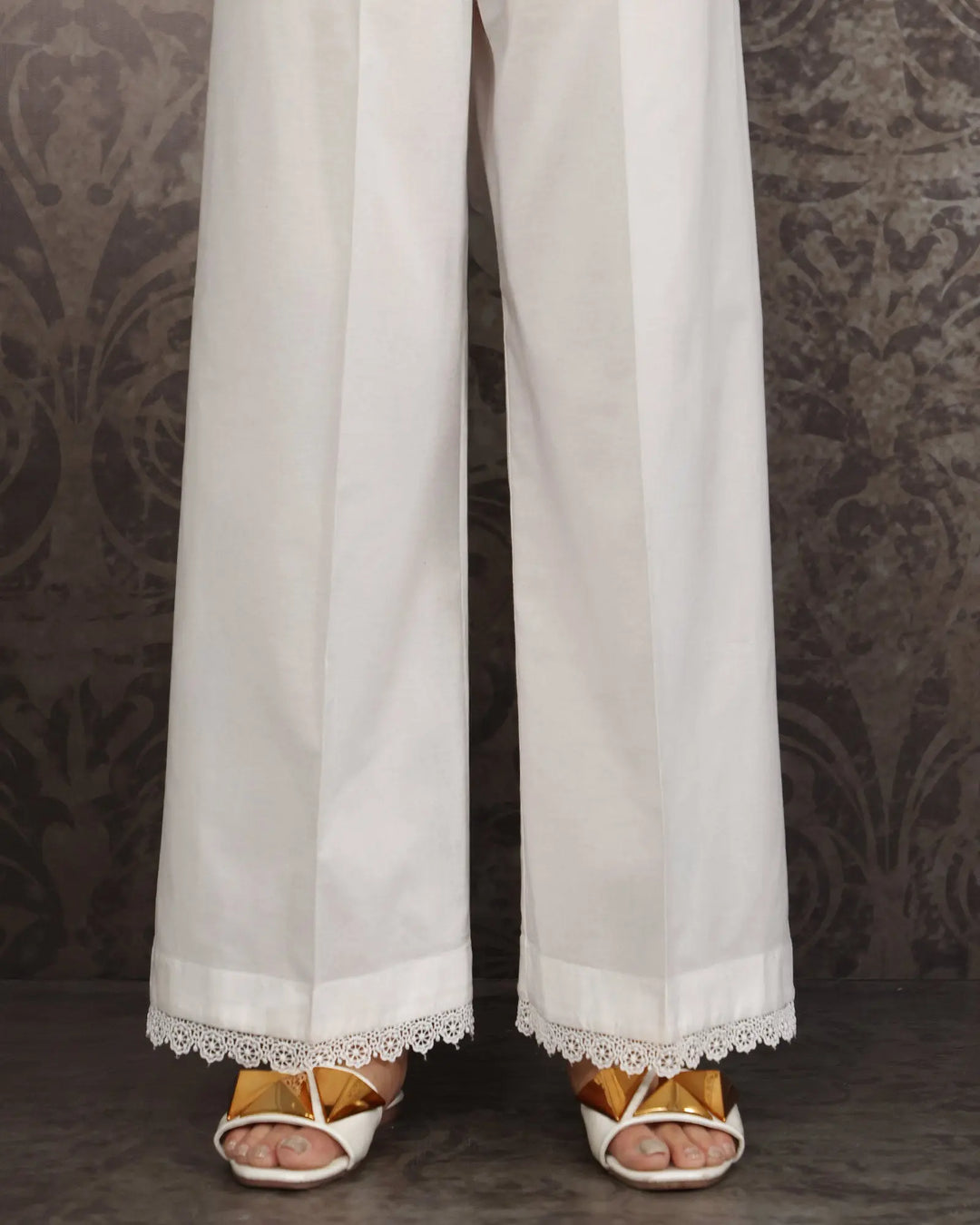 Cambric Cotton Wide Leg Trouser | 8360-IG-K.CT Sha Posh Textile