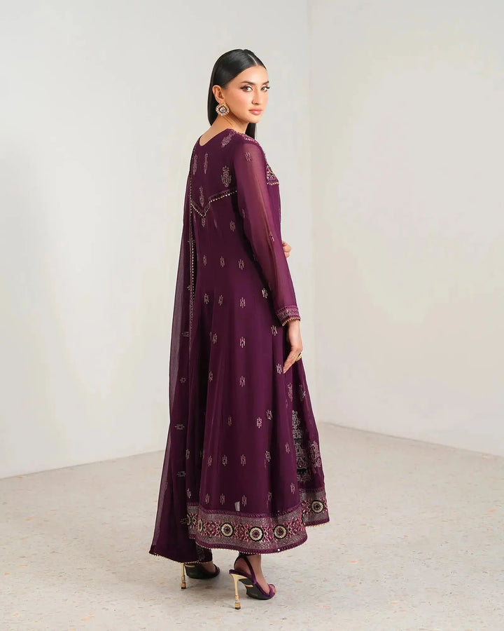 3-Piece Ready-to-Wear Chiffon Frock | 308-BG-CF Sha Posh Textile