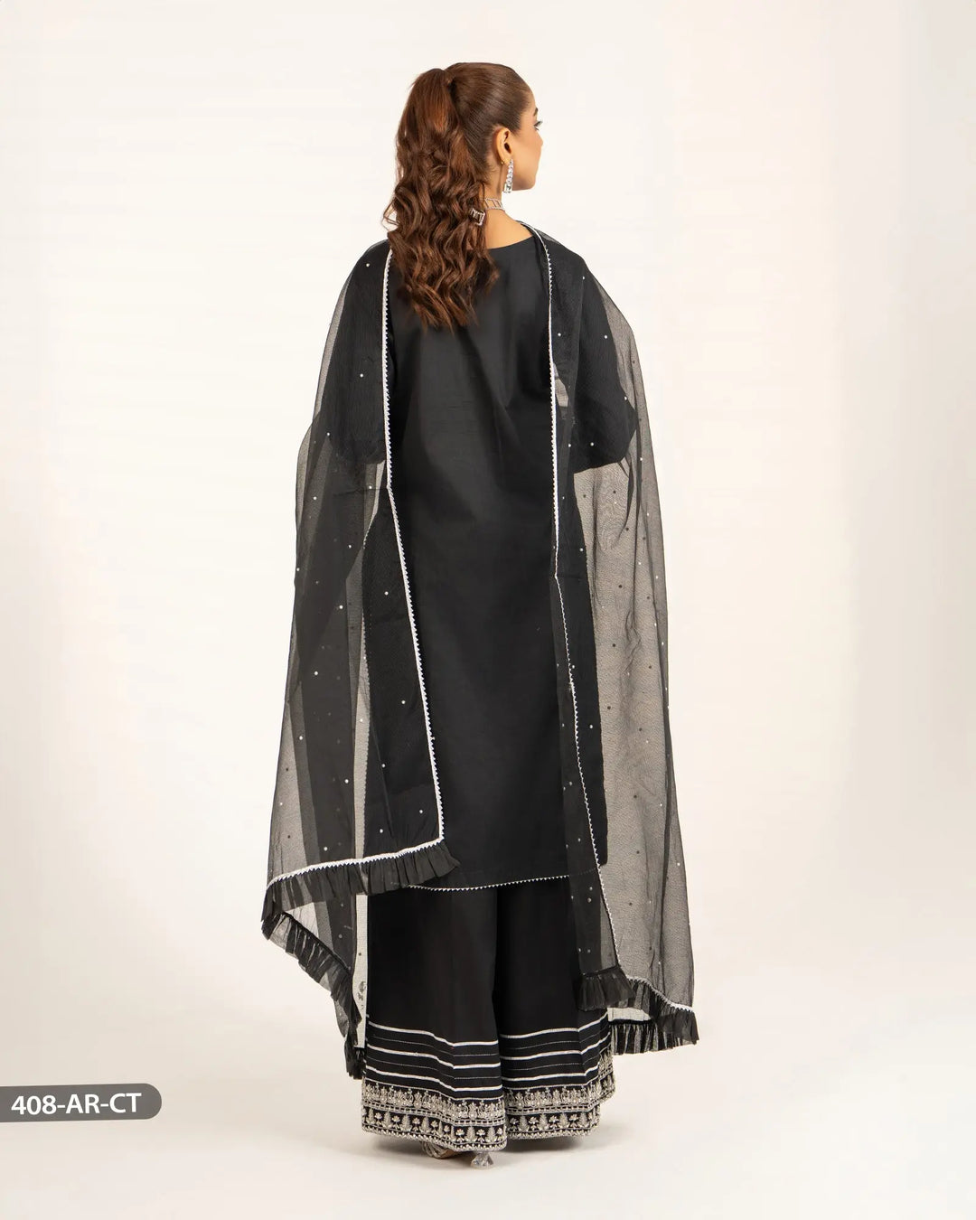 3 Piece Cotton Satin Suit | 408-AR-CT.ST - Sha Posh Textile
